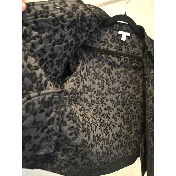 Charter Club Black Tapestry Floral Jacket - Size Medium - Picture 4 of 4
